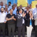 ADIYAMAN (PHA) - Murat KAYIŞ– DEM Parti Eş Genel Başkan Yardımcısı Mehmet Rüştü Tiryaki, gözaltına alınan Adıyaman Belediye Başkanı Abdurrahman Tutdere’ye destek vermek amacıyla bir heyetle birlikte Adıyaman Belediyesi’n...