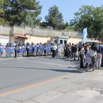 ANKARA (PHA) - Murat KAYIŞ - Kamu Emekçileri Sendikaları Konfederasyonu (KESK), İsrail’in Gazze’de sürdürdüğü saldırıları ve Birleşmiş Milletler’in (BM) raporlarına yansıyan kıtlık gerçeğini protesto etmek için İsrail Bü...