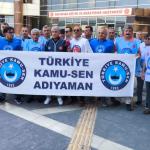 ADIYAMAN (PHA) - Fatma Didar Yıldırım - Türkiye Kamu-Sen Adıyaman İl Başkanı Nejdet İrfan Tokur, Adıyaman Eğitim ve Araştırma Hastanesi önünde sendika üyeleriyle birlikte basın açıklaması yaptı.