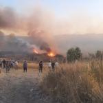 ADIYAMAN (PHA) - Mustafa İLİK - Adıyaman Merkez’e bağlı Alitaşı Mahallesi Çimen Küme Evleri bölgesinde başlayan anız yangını, rüzgarın da etkisiyle kısa sürede büyüyerek bahçelere sıçradı.