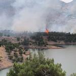 ADIYAMAN (PHA) - Adıyaman’da ormanlık alanda çıkan yangına itfaiye ekipleri tarafından kontrol altına alınmaya çalışılıyor.