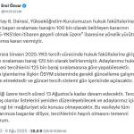 ANKARA (PHA) - Şeriban ÖZÇAKMAK – Yükseköğretim Kurulu (YÖK), hukuk fakültelerine girişte başarı sıralaması barajında yeni bir düzenlemeye gitti.