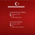 ADIYAMAN (PHA) - Fatma Didar YILDIRIM – Adıyaman Valiliği, 30 Ağustos Zafer Bayramı’nın 103’üncü yıl dönümü dolayısıyla gerçekleştirilecek kutlama programını açıkladı.