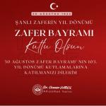 ADIYAMAN (PHA) - Fatma Didar YILDIRIM – Adıyaman Valiliği, 30 Ağustos Zafer Bayramı’nın 103’üncü yıl dönümü dolayısıyla gerçekleştirilecek kutlama programını açıkladı.