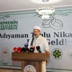 ADIYAMAN (PHA) - Cumhurbaşkanı Recep Tayyip Erdoğan’ın 2025 yılını “Aile Yılı” ilan etmesi dolayısıyla, 6 Şubat depremlerinden ağır yara alan Adıyaman’da gençlerin yuva kurmalarına destek olmak amacıyla örnek bir etkinli...