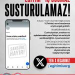 ANKARA (PERRE) - (Sibel TURAN) - Eğitim ve Bilim İşgörenleri Sendikası'nın (Eğitim-İş) X (eski adıyla Twitter) platformundaki resmî hesabına Türkiye'den erişim engeli getirildi.